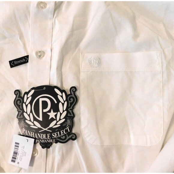 Panhandle Select Shirt Mens L White Button Up Pocket Long Sleeve Stretch Cotton - Picture 3 of 6